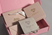 Boîte à tiroir en carton rose WondefulPack pour emballage de bijoux, 9*9*3cm, rectangulaire, anti-poussière, boîte cadeau élégante, papier de soie, merci