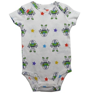 Traje de una pieza de algodón puro para recién nacido, con diseño floral <span class=keywords><strong>y</strong></span> de dibujos animados, de manga corta, para comercio exterior. - Product Image 3