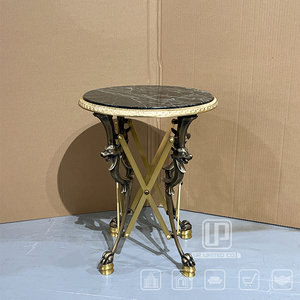 China Supplier Natural Living Room <b>Coffee</b> Center <b>Table</b> Modern Round Gold Metal Frame <b>Table</b> Gold <b>Coffee</b> <b>Table</b> - Product Image 4
