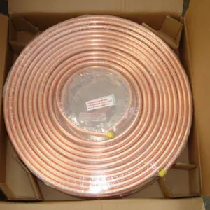 Tubo de cobre para ar condicionado, 1/4/3/8 "/15m rolo panqueca de tubo de cobre ar condicionado 5/8