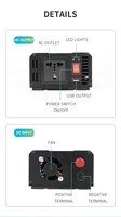 Convertisseur 12 volts le plus populaire pour onduleur de voiture pour ordinateur portable onduleur 500w onde sinusoïdale pure