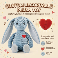 Peluches personnalisées parlantes OEM, lapin bleu en peluche enregistrable, jouet doux pour animaux en peluche, jouets pour parents et enfants, vente en gros