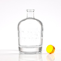 Bouteilles en verre personnalisées de luxe en gros, bouteilles en verre vides pour spiritueux, pour la fabrication artisanale de bourbon, rhum, emballage de boissons haut de gamme