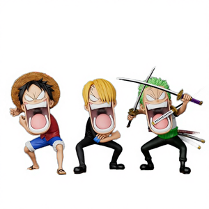 Figurines d'<span class=keywords><strong>action</strong></span> d'anime One Piece, poses amusantes, Luffy, Zoro, Sanji, décoration de bureau, <span class=keywords><strong>mini</strong></span> statues, modèle de collection pour les fans - Product Image 3