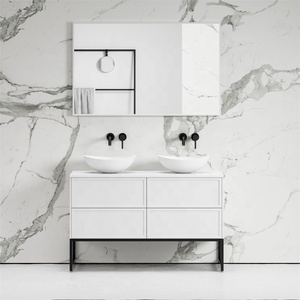 Meja rias kamar mandi mewah penutup lembut panel kayu pernis kualitas tinggi lemari kamar mandi berdiri Lantai - Product Image 4