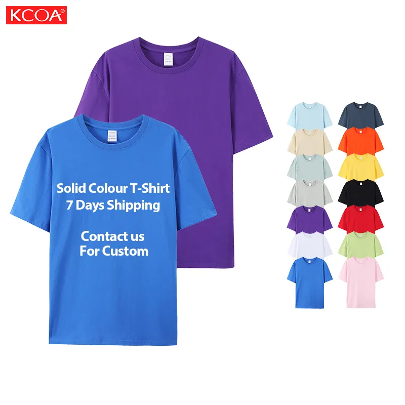 Aangepaste Print Logo Blanco Unisex Effen Colour T-Shirt 180 Gsm 100% Katoen Plus Size Heren T-Shirts