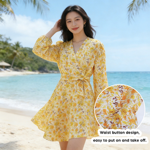 Abito da Sera in Chiffon di Seta-Lino 13 MM con Stampa Personalizzata, Elegante Outfit da Festa per Donne, <span class=keywords><strong>Abbigliamento</strong></span> di Lusso di Alta Moda - Product Image 5