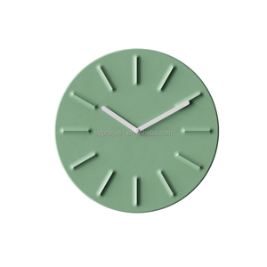 Horloge murale en béton vert de 12 pouces Fresh Decor, aiguilles blanches, matériau écologique, OEM/ODM, décoration personnalisée pour salon et bureau - Product Image 1