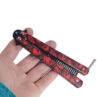 Couteau papillon d'entraînement portable CSGO Balisong, couteau papillon transformable en acier allié, couteaux pliables pour l'entraînement, jeux de plein air