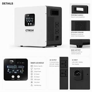 Station d'alimentation portable d'extérieur 1kW 1000W 2kWh LiFePO4, station d'alimentation solaire portable 1000W avec panneaux solaires BMS - Product Image 1