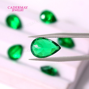 Cadermay Synthetic Tsavorite Pear Cut Green Loose Gemstone For Ring Making - Product Image 2