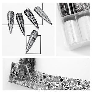Noir et blanc Floral Art Lines Nail Decal Sticker Géométrie 3D Nail Art Stickers Stickers - Product Image 4