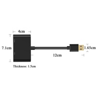 Kabel Adaptor Konverter Output Ganda 2 in 1 USB 3.0 ke 4k HDTV VGA Female