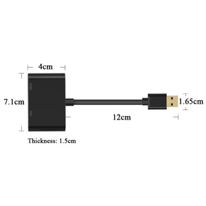<span class=keywords><strong>สาย</strong></span>แปลงอะแดปเตอร์ 2 in 1 USB 3.0 เป็น 4k HDTV VGA หญิง แบบสองช่องสัญญาณ - Product Image 5