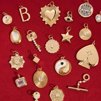 Pendentif Cœur Créatif en Acier Inoxydable Plaqué Or 18K PVD, Collection Géométrique Tendance Multi-Styles, Bijou Mignon pour Femme