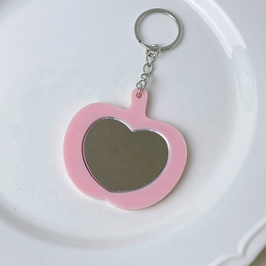 New Apple Mirror Keychain Cute Acrylic Eco-Friendly Durable <b>Makeup</b> Mirror Purse Portable <b>Compact</b> Keyring Kawaii Bag Charm - Product Image 5