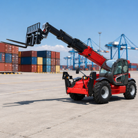 Chariot télescopique tout-terrain diesel 4x4 fiable à charge utile élevée, capacité de charge nominale de 5 tonnes, hauteur de levage de 18 m, pour ponts et autoroutes