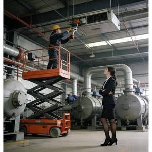 รถยกแบบกรรไกรไฮดรอลิกไฟฟ้า รุ่นใหม่ 6 เมตร 450 กิโลกรัม สำหรับใช้ในบ้าน โรงแรม ติดตั้งงานโฆษณา - Product Image 1