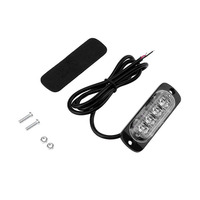 New 4 Led Side Markers Warning Light Grille Flashing Lightbar Truck Car Beacon Lamp Amber Yellow White Traffic Light 12V - 24V