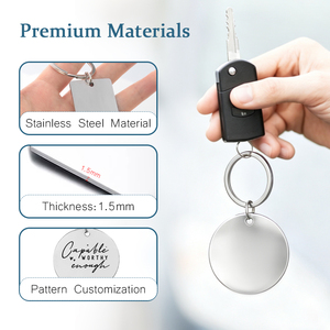 Porte-clés vierges en métal pour gravure laser DIY, en acier inoxydable, personnalisables avec logo, 5 formes, étanches, pour animaux de compagnie - Product Image 2