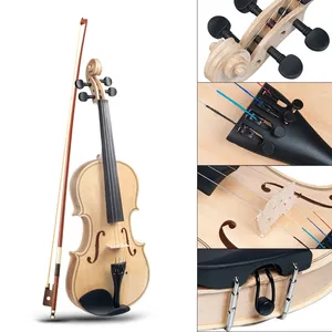 Violín Acústico 4/4 <span class=keywords><strong>de</strong></span> <span class=keywords><strong>Color</strong></span> Madera con Acabado Brillante, con Estuche, Arco y Puente, Tamaños Versátiles para Principiantes <span class=keywords><strong>de</strong></span> Todas las Edades - Product Image 5