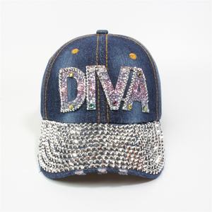 Gorra de béisbol popular exclusiva transfronteriza del fabricante al por mayor Diamantes de imitación completos Bandera americana Dot Velour Low Sun Oxford - Product Image 3