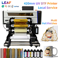 Imprimante DTF UV automatique de haute qualité LEAF A2 42 cm avec tête d'impression I1600, laminateur rouleau à rouleau pour étiquettes adhésives, coques de téléphone