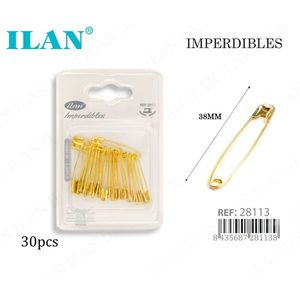 Spille di Sicurezza Ilan 38mm Dorate, 30 Pezzi, Accessori per Cucito - Product Image 3