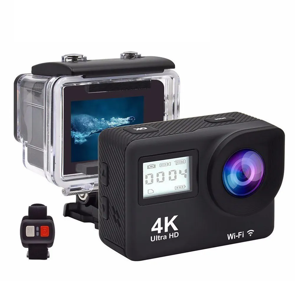 Double écran tactile 1080P Sport DV WIFI télécommande extérieure caméra de plongée HD étanche Portable Mini caméra de Sport HD