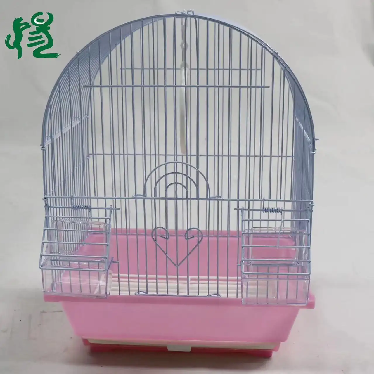 Wholesale metal folding bird cages are fully equipped to carry around pink bird houses with chassis for easy cleaning