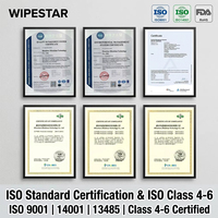 WIPESTAR PS712 Swab Poliester Steril untuk Ruang Bersih, Sterilisasi Sinar Gamma, Bebas Serat, Standar AAMI untuk Pembersihan Biopharmaceutical