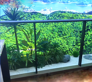Balustrade en verre trempé en alliage d'<span class=keywords><strong>aluminium</strong></span> moderne et élégante Mehonor, pour <span class=keywords><strong>balcon</strong></span>, montage au sol, durable, installation facile - Product Image 1