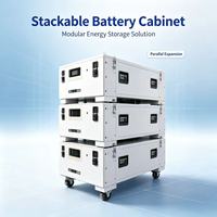 Sistem Penyimpanan Energi Kabinet Baterai LiFePO4 Modular yang Dapat Ditumpuk, Perlindungan IP55, Pendingin Udara, Hybrid Grid, Komersial Industri