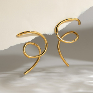 Geometric <b>Cuff</b> <b>Earrings</b> Stainless Steel Minimalist Design Everyday Wear - Product Image 4