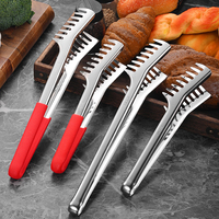 Pinces de service robustes en acier inoxydable pour cuisine domestique, outils de cuisson et de barbecue, avec poignée en silicone antidérapante, verrouillables, pour grillades et manipulation des aliments en toute sécurité