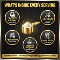 Protéine de lactosérum 100% OEM Gold Standard pour la croissance musculaire - Complément nutritionnel sportif pré-entraînement avec acides aminés BCAA