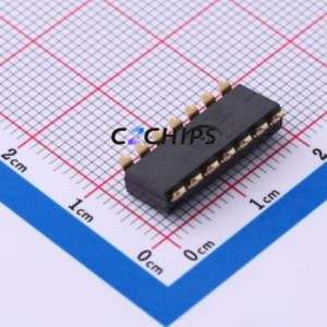 DSIC07LSGER DIP Switch SMD-14P,6x17.8mm Switch Flat Toggle, Raised Type Single Pole Single Throw 7 Gull Wing Type - Product Image 2