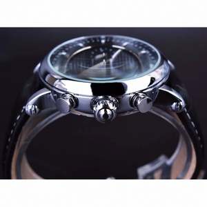 Montres-bracelets mécaniques automatiques de luxe pour hommes Forsining, design décontracté, affichage des phases lunaires et du calendrier, marque de mode haut de gamme - Product Image 5