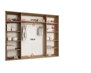 Wholesale New Innovations organizadores de closet Wardrobes Wood,5 layers of adjustable partition, large space sliding door,