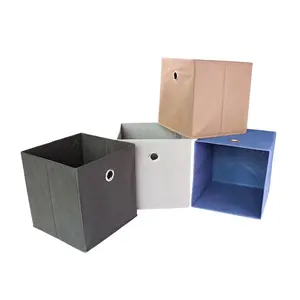 Cationic + PVC + PP folha de placa de desktop organizador Bin cubo gavetas de armazenamento Caixa de Armazenamento Não Tecido Dobrável