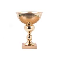 Große Dekorative Metall-Schale als Tischdekoration für Hochzeiten und Feiern, Podest-Schale Mini Gold Blumenarrangement-Halter