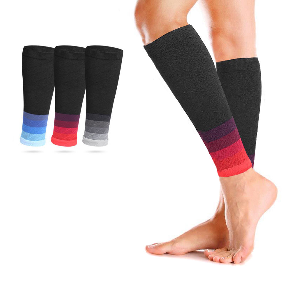 Manchon de jambe personnalisé chaussettes de sport de course attelle de  tibia exercice en plein air manchon de Compression de mollet HA01996