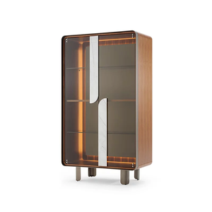 Vetrina di Lusso per Vini con Illuminazione LED, Mobile Bar in Legno, Credenza con Spazio di Archiviazione per Casa - Product Image 3