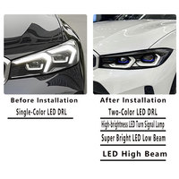 Pour BMW Nouvelle Série 3 G28 2023-2026, Ensemble de phares Spoon, LED DRL bicolore blanc et doré commutable avec lentille laser