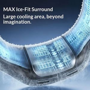 6000Mah Rechargeable Neck <b>Fan</b>, Semiconductor Cooling & LED Display, Lightweight <b>Mini</b>, Silent Surround Airflow Portable - Product Image 2