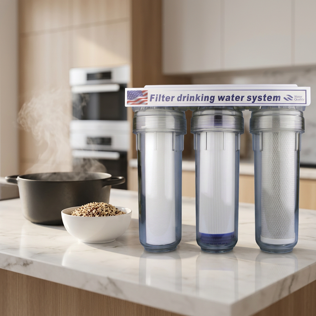 3 Stage 10 Inch RO Sink Water Filter System Self-Cleaning Manual 100 GPD 6 Months Filter Life Household Hotel Pre-Filtration