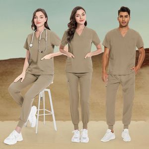 Pantalon de jogging personnalisé 42118 en tissu épais extensible, col en V, Spandex, Rayonne, Polyester, pour <span class=keywords><strong>femme</strong></span>, idéal pour les tenues professionnelles et les blouses médicales. - Product Image 1