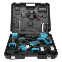 Kit d'outils électriques sans fil multifonctionnel 4-en-1 avec batterie au lithium 20V en option pour usage domestique et bricolage