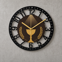 Horloge murale en fer personnalisée en gros, design intemporel en métal sacré, motif livre, bougie et blé, pour décoration murale de magasin religieux