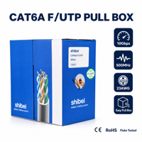 Câble Ethernet Shibei Cat6A F/UTP en cuivre, 4 paires, conducteur solide 23AWG, 500 MHz, 305 m, FTTH, extérieur, caméra IP, LAN industrielle